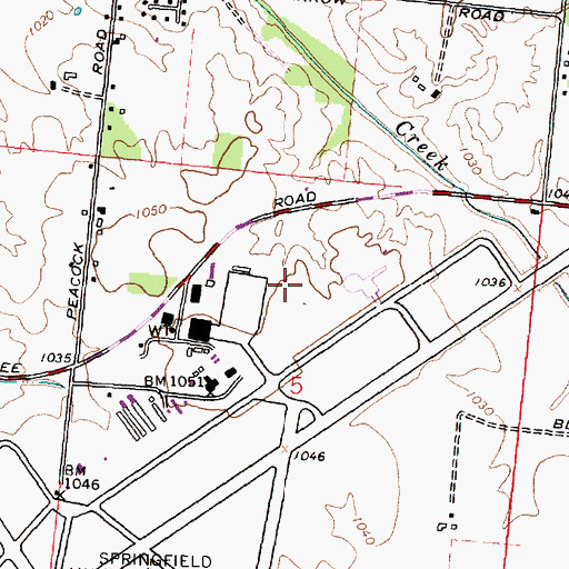 Topographic Map of Springfield-Beckley Air Guard Station, OH