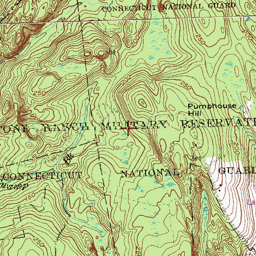 Topographic Map of Stone Ranch Military Reservation, CT
