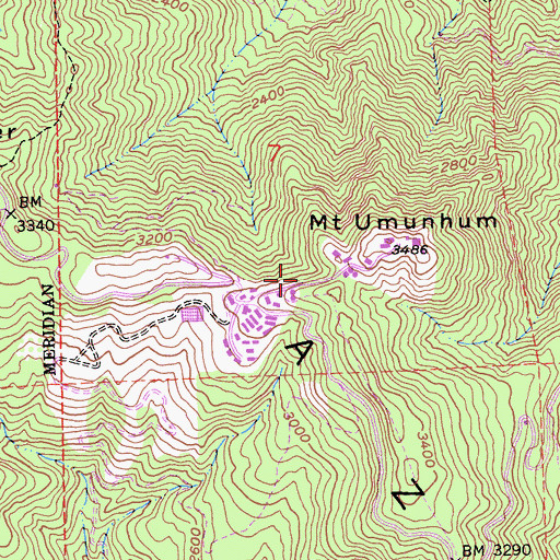 Topographic Map of Almaden Air Force Base, CA