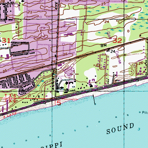 Topographic Map of Armed Forces Retirement Center Gulfport, MS