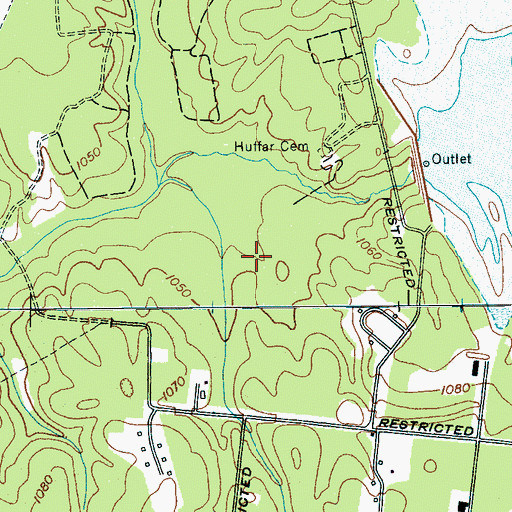 Topographic Map of Arnold Air Force Base, TN