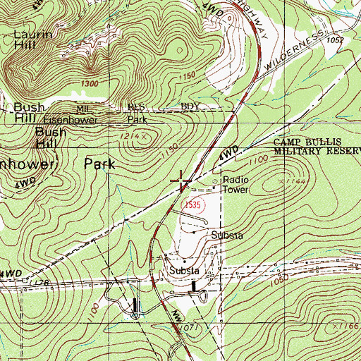 Topographic Map of Camp Bullis, TX