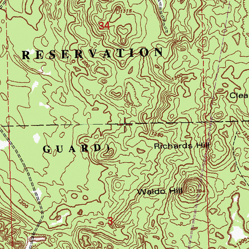 Topographic Map of Camp Grayling, MI