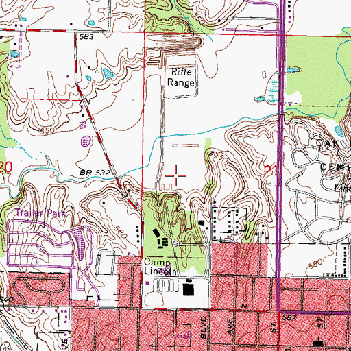 Topographic Map of Camp Lincoln, IL