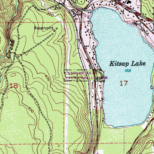Topographic Map of Camp McKean Naval Recreation Center, WA