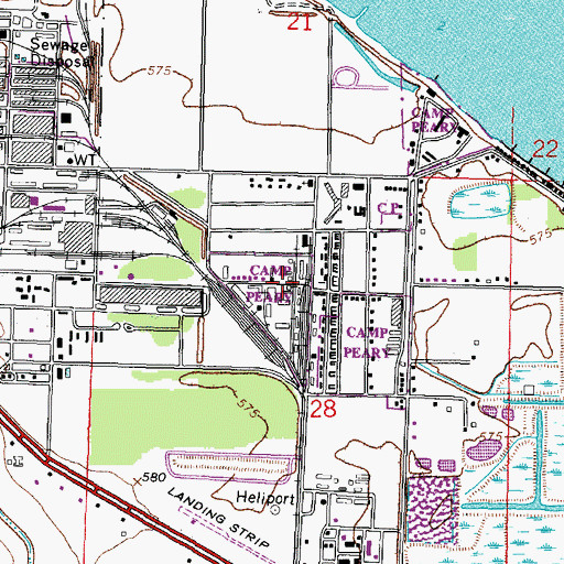 Topographic Map of Camp Perry Air National Guard Station, OH