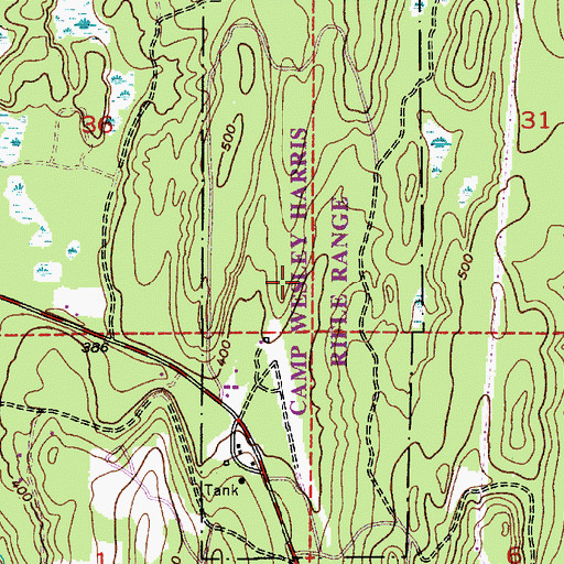 Topographic Map of Camp Wesley Harris, WA