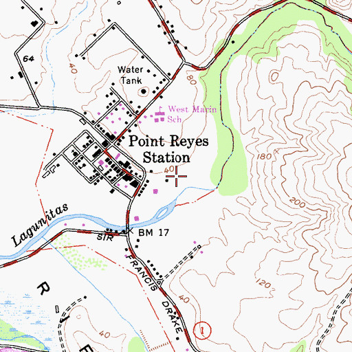 Topographic Map of Coast Guard Communication Area Master Station Pacific, CA