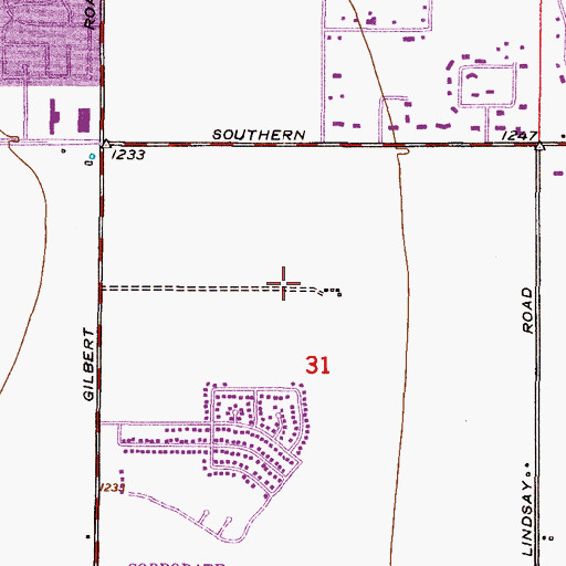 Topographic Map of Suncrest Villas Mesa, AZ