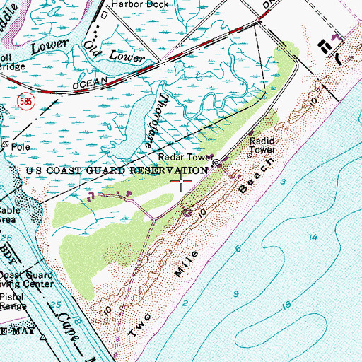 Topographic Map of Coast Guard Station Cape May, NJ