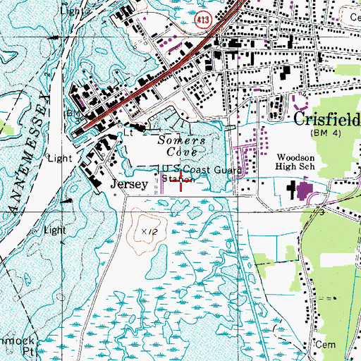 Topographic Map of Coast Guard Station Crisfield, MD