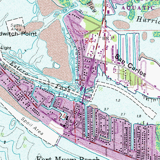 Topographic Map of Coast Guard Station Fort Myers Beach, FL