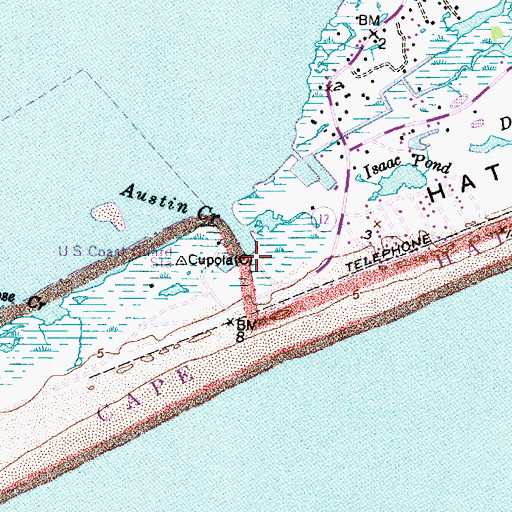 Topographic Map of Coast Guard Station Hatteras Inlet, NC