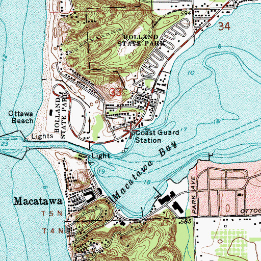 Topographic Map of Coast Guard Station Holland, MI