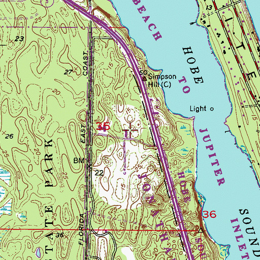 Topographic Map of Coast Guard Station Jupiter Inlet, FL