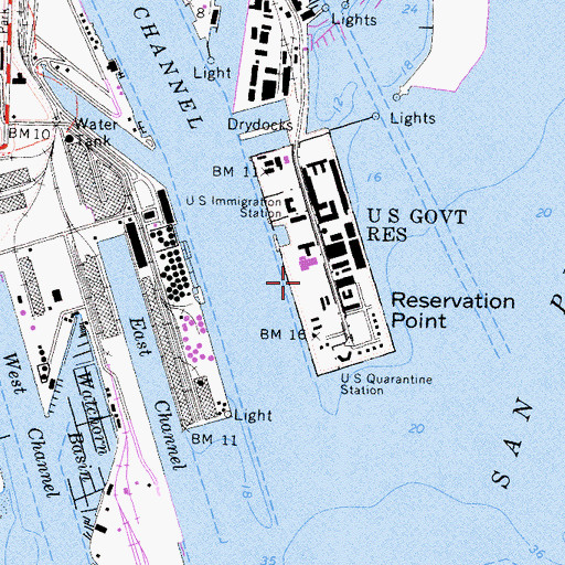 Topographic Map of Coast Guard Station Los Angeles-Long Beach, CA
