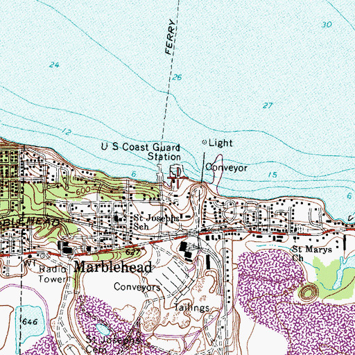 Topographic Map of Coast Guard Station Marblehead, OH