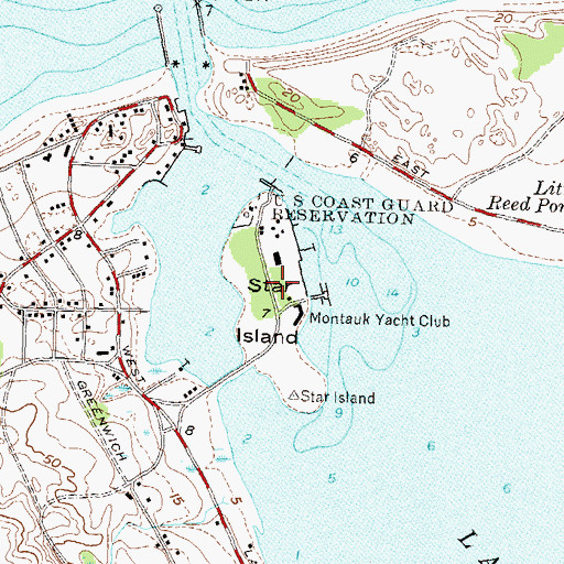 Topographic Map of Coast Guard Station Montauk, NY