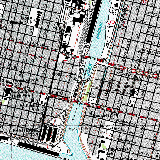 Topographic Map of Coast Guard Station New Orleans, LA