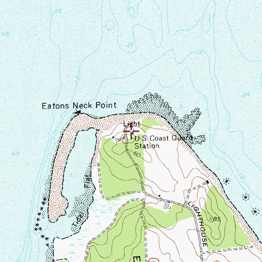 Topographic Map of Coast Guard Station Northport, NY
