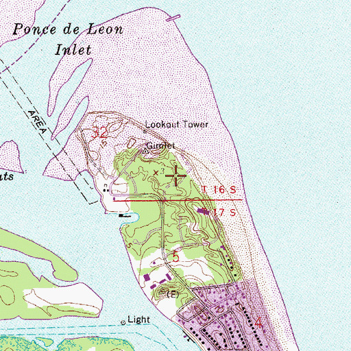 Topographic Map of Coast Guard Station Ponce de Leon, FL