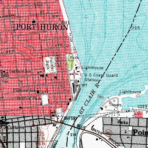 Topographic Map of Coast Guard Station Port Huron, MI