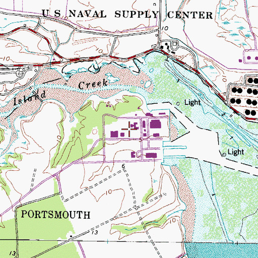 Topographic Map of Coast Guard Station Portsmouth, VA