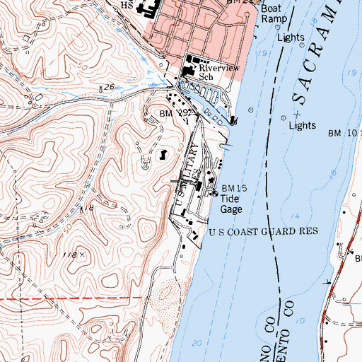 Topographic Map of Coast Guard Station Rio Vista, CA