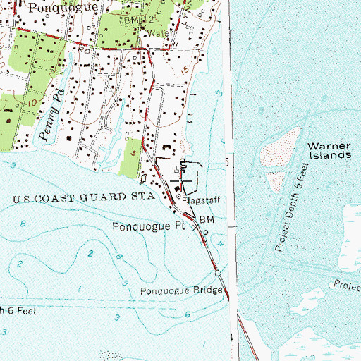 Topographic Map of Coast Guard Station Shinnecock, NY