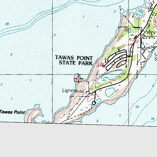 Topographic Map of Coast Guard Station Tawas, MI