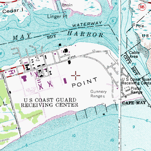 Topographic Map of Coast Guard Training Center Cape May, NJ
