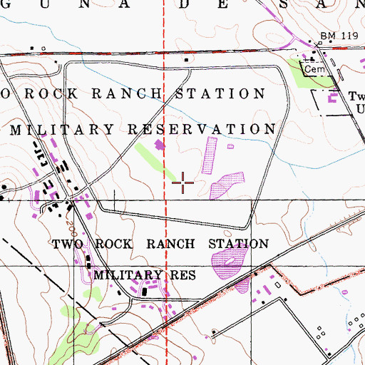 Topographic Map of Coast Guard Training Center Petaluma, CA
