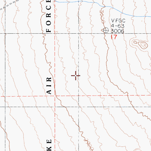 Topographic Map of Cuddeback Lake Air Force Gunnery Range, CA