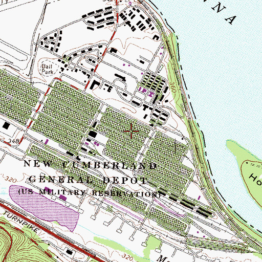 Topographic Map of Defense Distribution Center New Cumberland, PA