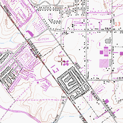 Topographic Map of Washington School, CA