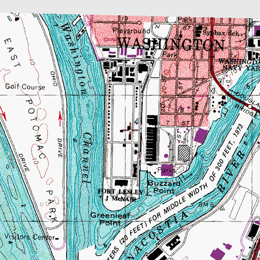 Topographic Map of Fort Lesley J McNair, DC