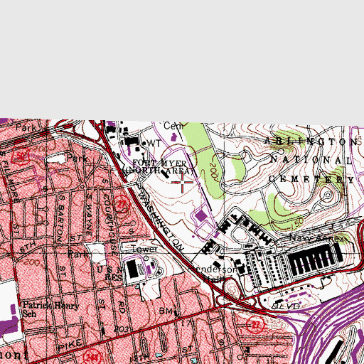 Topographic Map of Fort Myer, VA