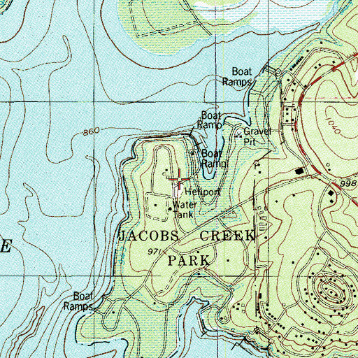 Topographic Map of Fort Sam Houston Recreation Area at Canyon Lake, TX