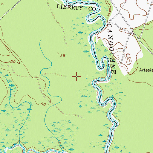 Topographic Map of Fort Stewart, GA