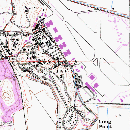Topographic Map of Hamilton Air Force Base, CA
