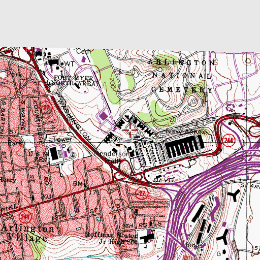 Topographic Map of Henderson Hall, VA