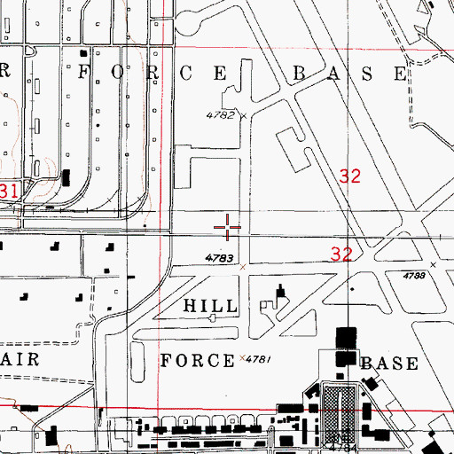 Topographic Map of Hill Air Force Base, UT