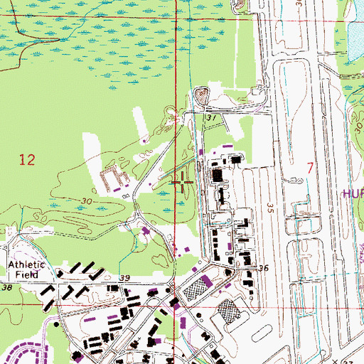 Topographic Map of Hurlburt Field, FL