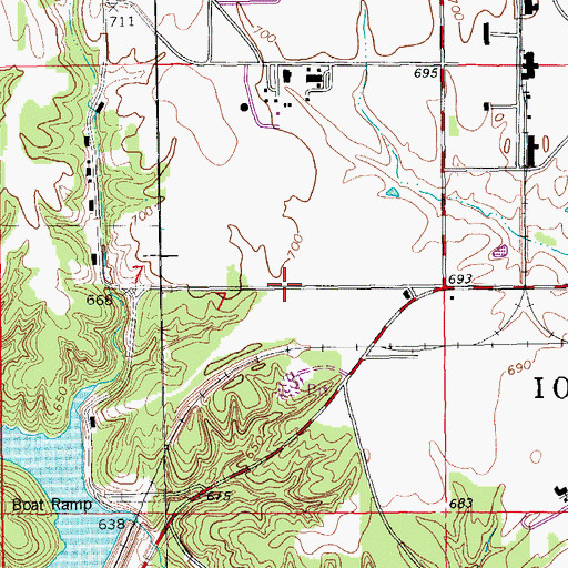 Topographic Map of Iowa Army Ammunition Plant, IA