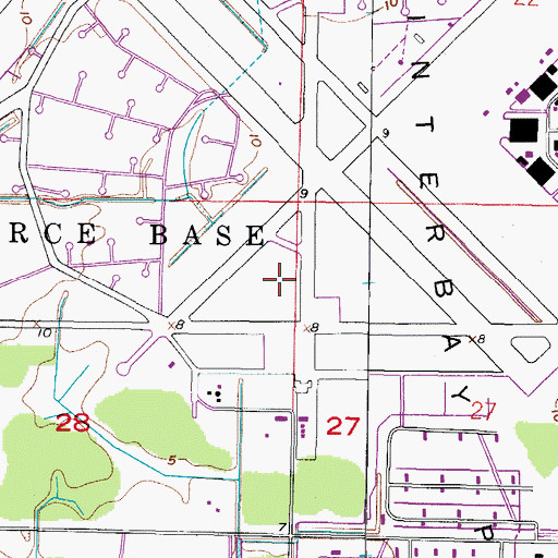 Topographic Map of Macdill Air Force Base, FL
