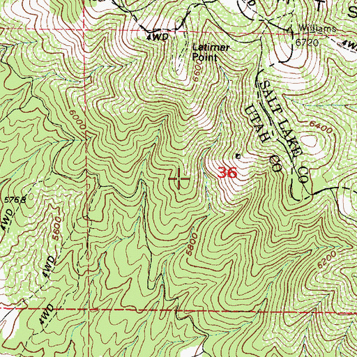 Topographic Map of Maneuver Training Area Camp Williams, UT