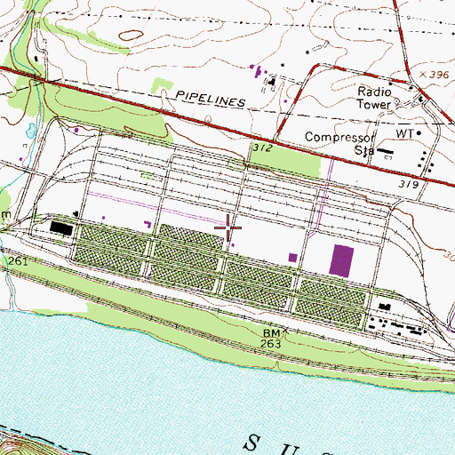 Topographic Map of Marietta Air Force Station, PA