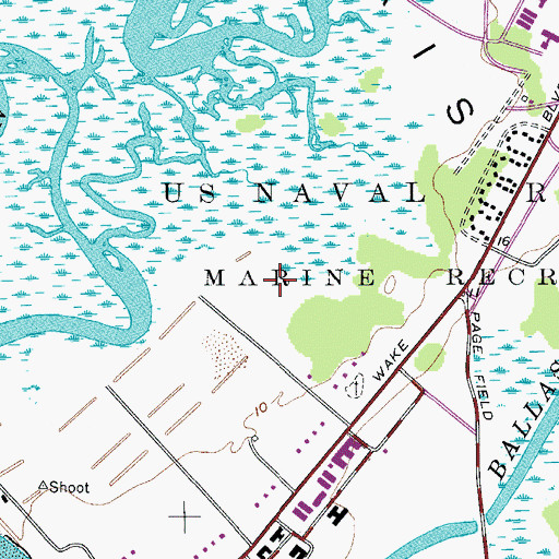 Topographic Map of Marine Corp Recruit Depot Parris Island, SC