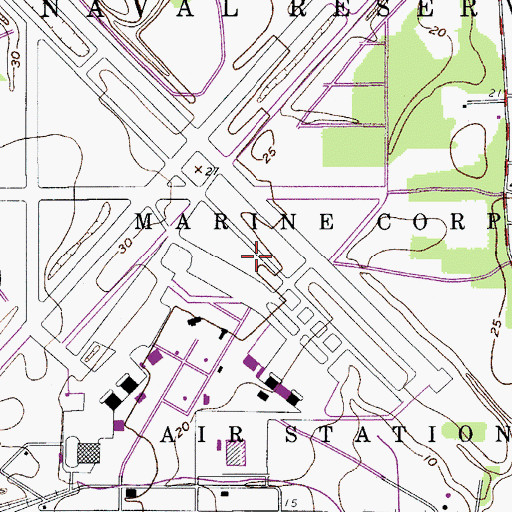 Topographic Map of Marine Corps Air Station Beaufort, SC