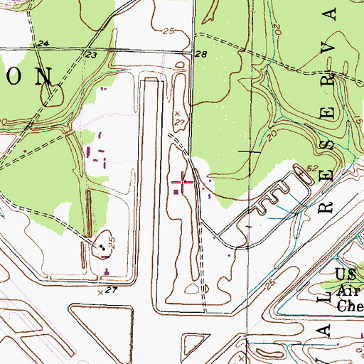 Topographic Map of Marine Corps Air Station Cherry Point, NC